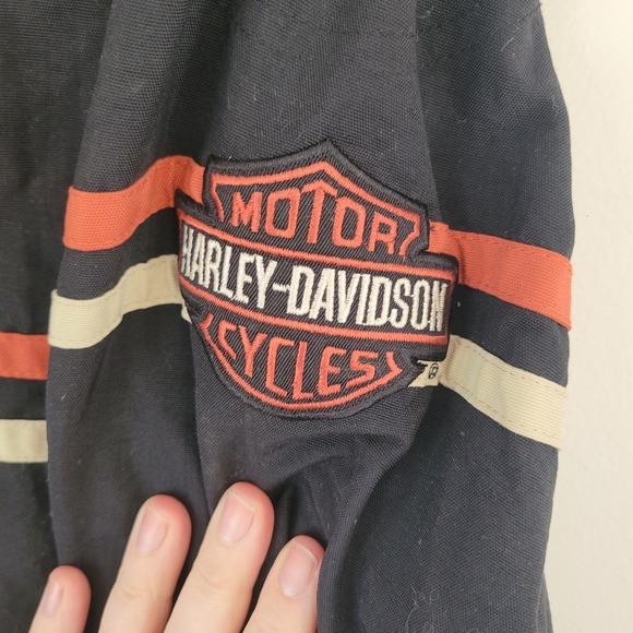 Harley Davidson Logo Nylon Motorcycle Jacket Men's Large - Picture 6 of 7